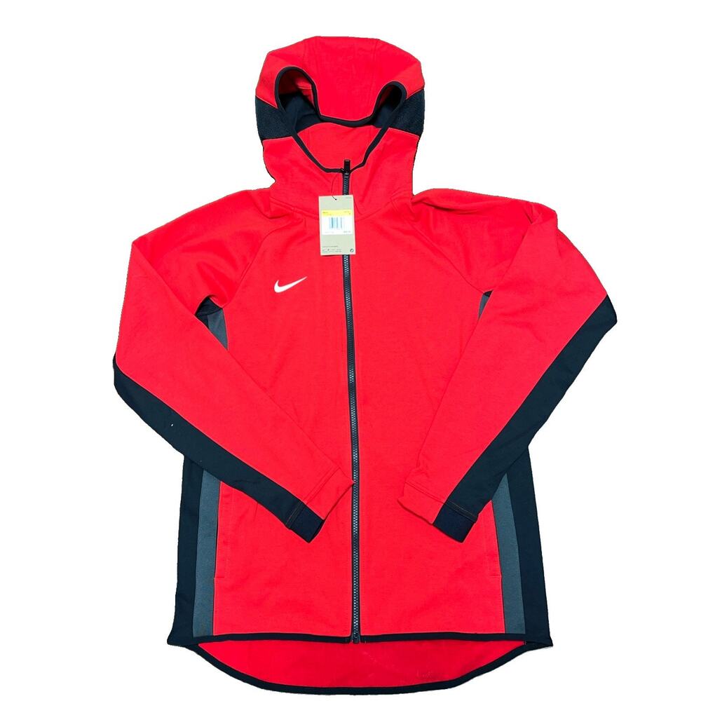 Nike Showtime Hoodie Men's S Red Black Full Zip Jacket Basketball FD1132-661 NWT